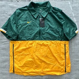 Nike Half-Zip Lightweight Golf Wind Jacket Mens 2XL GREEN/GOLD NWT